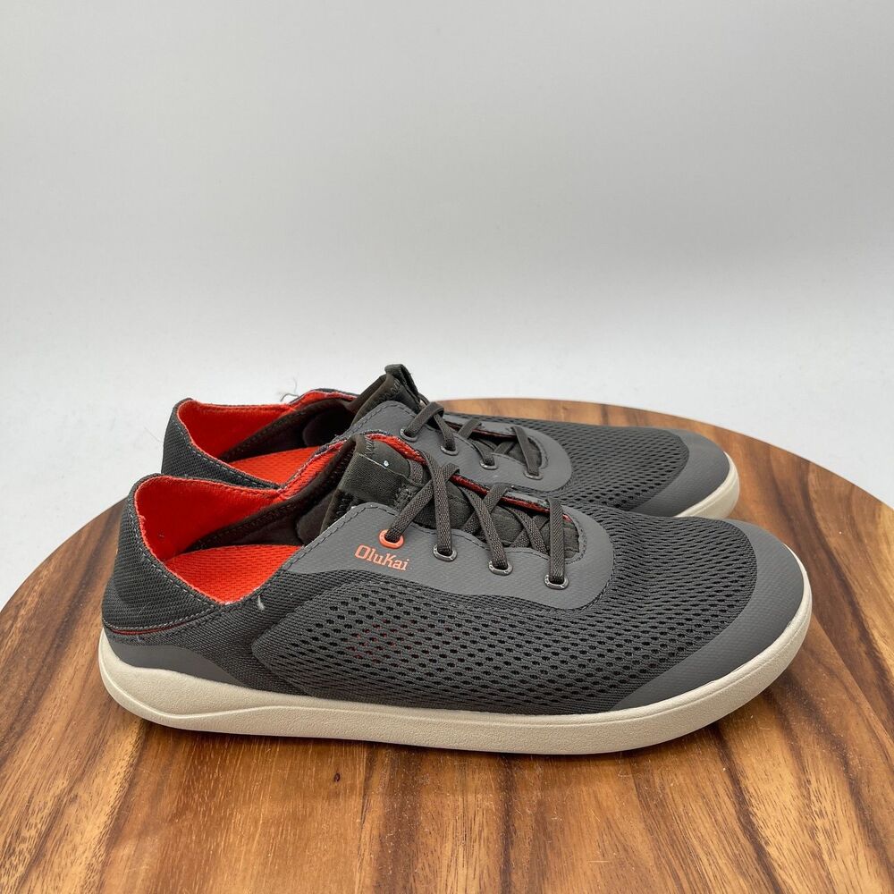 OluKai Moku Pae Shoes Mens Size 9 Gray Casual Comfort Walking Boat Sneakers